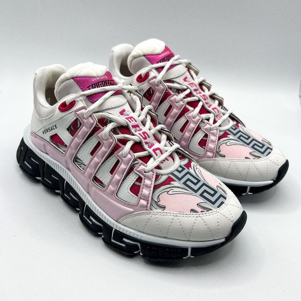 Versace White and Pink Sneakers with Chunky Sole ***reposhed